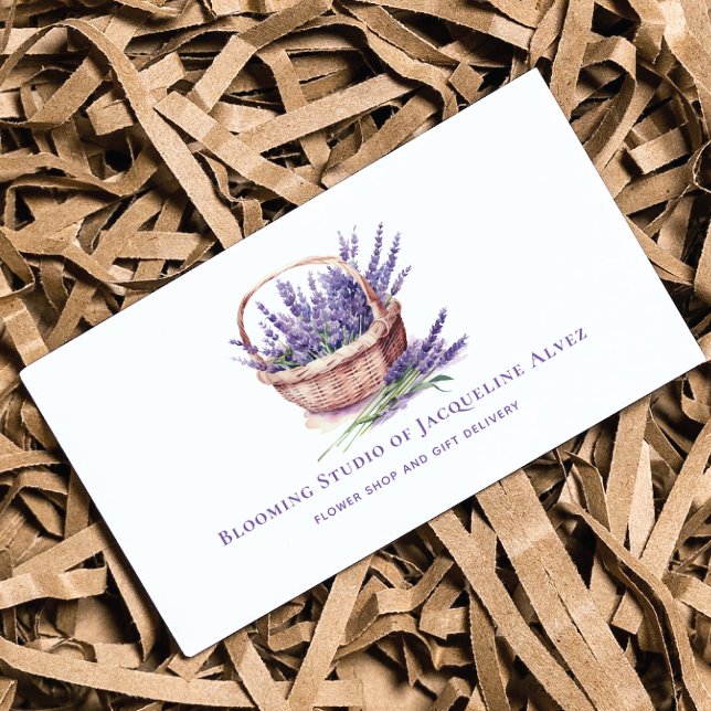 Tarjeta De Visita Florismo de lavanda acuarela elegante (Subido por el creador)