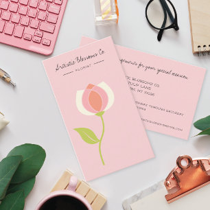 Tarjeta De Visita Florismo de tulipanes rosados artísticos