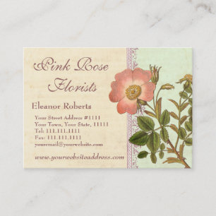 Tarjeta De Visita Florismo del Jardín Rosa bonito