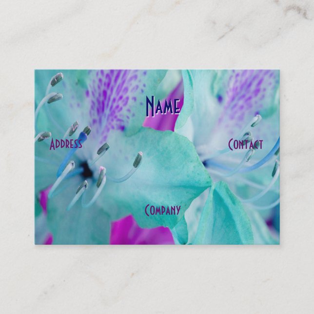 Tarjeta De Visita Florismo - Floral azul (Anverso)