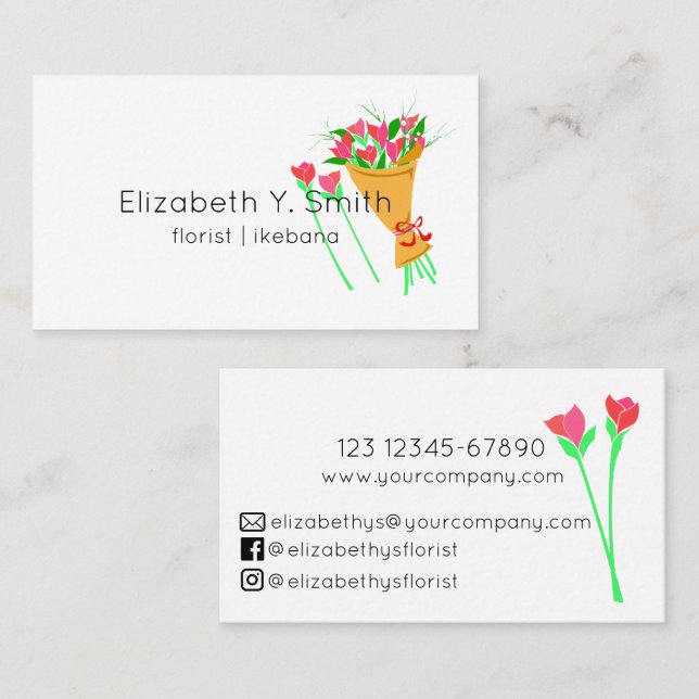 Tarjeta De Visita Florismo minimalista (Anverso / Reverso)