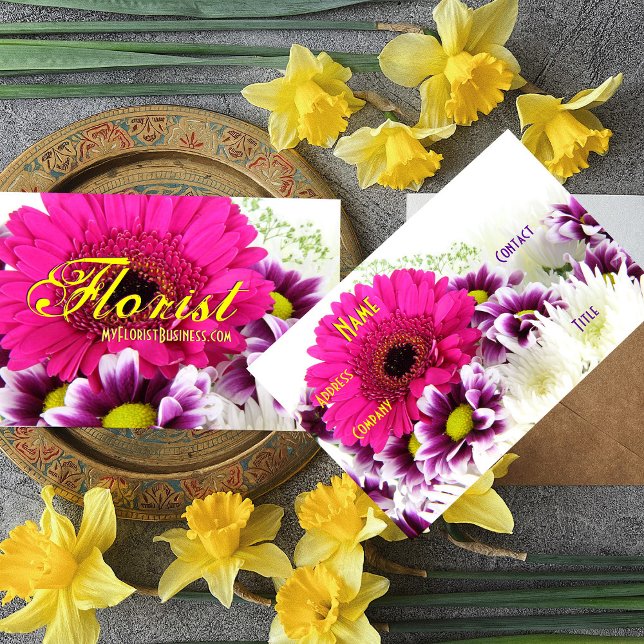 Tarjeta De Visita Florismo - Purple Bouquet III (Step up your Career Image with a stylish and professional Profile Card to beautifully represent you!)