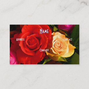 Tarjeta De Visita Florismo - Rosa amarilla roja