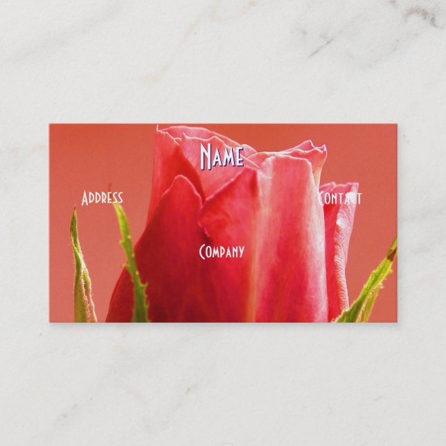Tarjeta De Visita Florismo - Rosa rosa (Anverso)