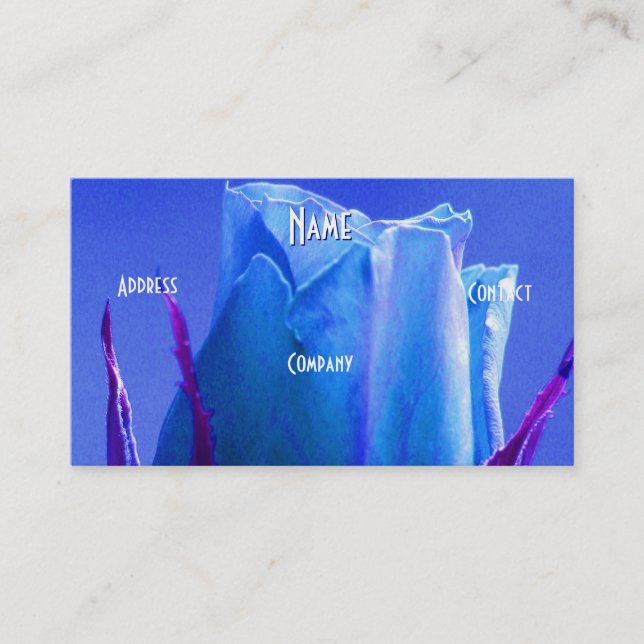 Tarjeta De Visita Florismo - Rosa rosa azul (Anverso)