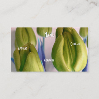 Tarjeta De Visita Florismo - Tulipanes azules verdes