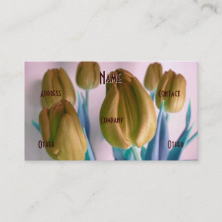 Tarjeta De Visita Florismo - Tulipanes verdes beige