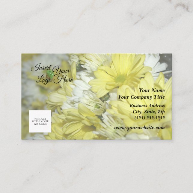 Tarjeta de visita Florist Yellow Daisies (Anverso)