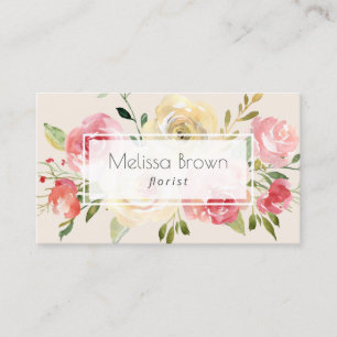 tarjeta de visita florista acuarela
