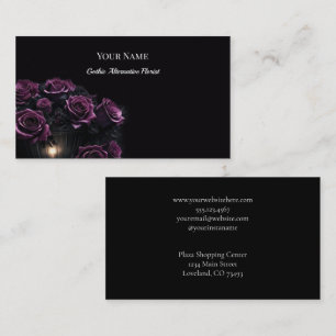 Tarjeta De Visita Florista Alternativa Gótica de Floral Oscura