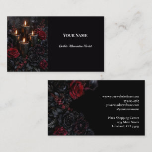 Tarjeta De Visita Florista Alternativa Gótica de Floral Oscura