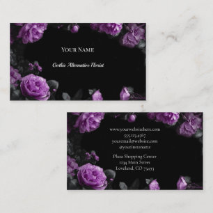 Tarjeta De Visita Florista Alternativa Gótica de Floral Oscura