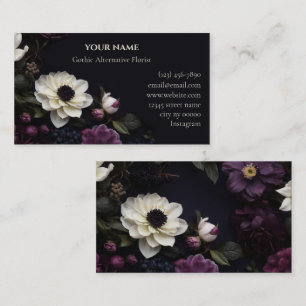 Tarjeta De Visita Florista Alternativa Gótica de Floral Oscura