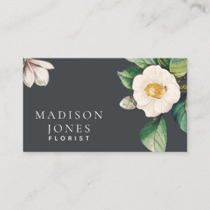 Tarjeta de visita florista blanca minimalista