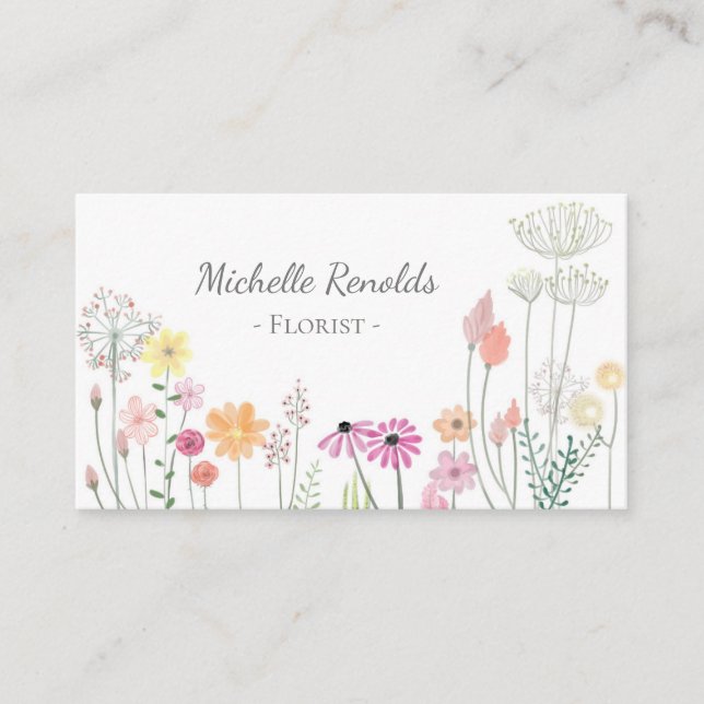 Tarjeta De Visita Florista bonito del jardín de flores de la (Anverso)