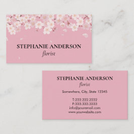 Tarjeta De Visita Florista de Acuarela Rosa Elegante