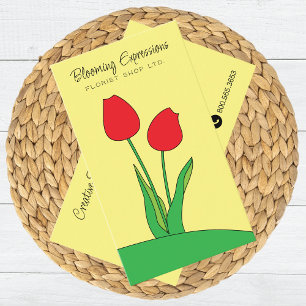 Tarjeta de visita florista de los tulipanes rojos