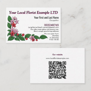 Tarjeta De Visita Florista de moda y especialista agrícola