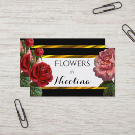 Tarjeta De Visita Florista floral del oro de Botanicals BW el | del