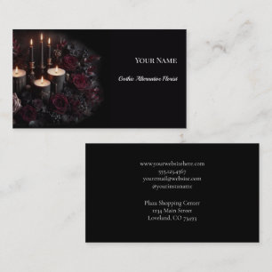 Tarjeta De Visita Florista gótica alternativa de flores oscuras