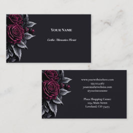 Tarjeta De Visita Florista gótica alternativa de flores oscuras