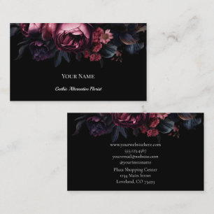 Tarjeta De Visita Florista gótica floral oscura alternativa