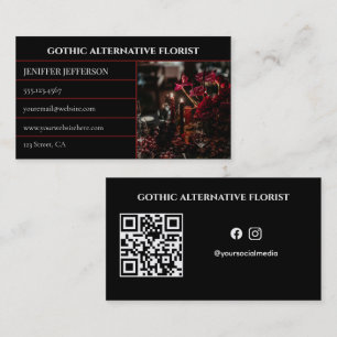 Tarjeta De Visita Florista gótica victoriana alternativa