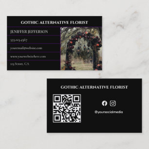 Tarjeta De Visita Florista gótica victoriana alternativa