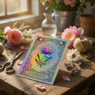Tarjeta De Visita Florista Loto Floral Holográfico