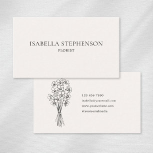 Tarjeta De Visita Florista Minimalista Moderna Elegante