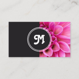 Tarjeta De Visita Florista rosa monograma planificador de bodas gris