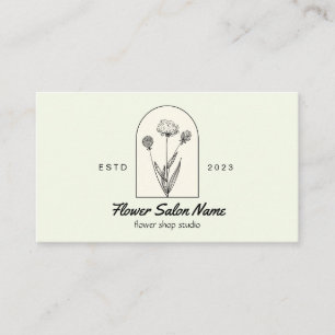 Tarjeta De Visita Floristería de flores de diente de león elegantes 