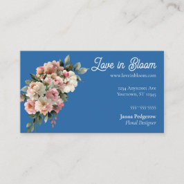 Tarjeta De Visita Floristería de Ramo Rosa y Blanco