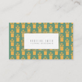 Tarjeta De Visita Floristería elegante floral verde vintage