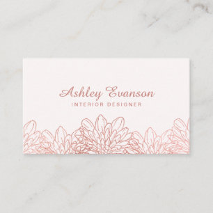 Tarjeta De Visita Floristería floral Rosa Gold Profesional Rosa