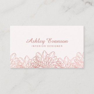 Tarjeta De Visita Floristería floral Rosa Gold Profesional Rosa