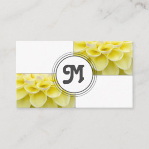 Tarjeta De Visita Floristería florida amarillo monograma dos tintas