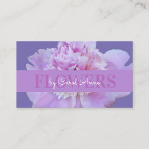 Tarjeta De Visita Florists Pink Purple Flower Classic