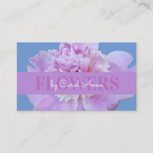 Tarjeta De Visita Florists Pink Purple Flower Classic Blue