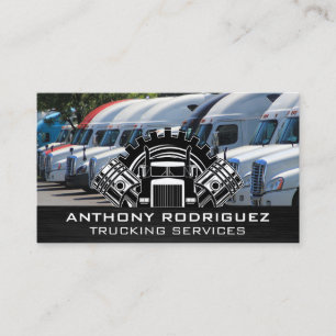 Tarjeta De Visita Flota de Camiones Semi   Logotipo de transporte