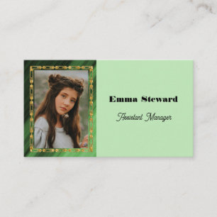 Tarjeta De Visita Flota verde y cadena de oro con foto personalizada