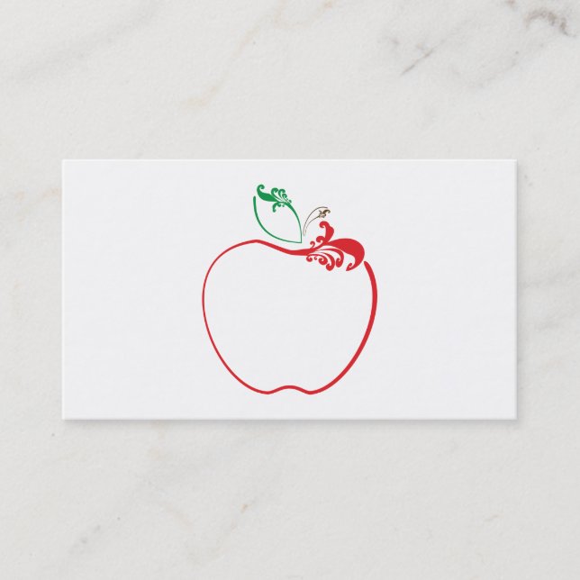 Tarjeta De Visita flourish de la manzana (Anverso)