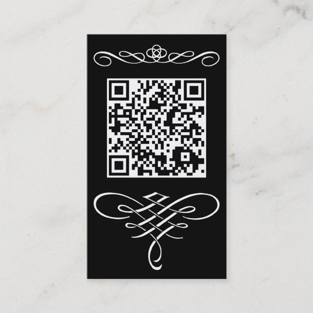 Tarjeta De Visita Flourish del código de QR (Anverso)