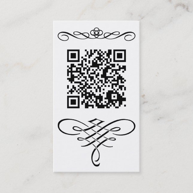 Tarjeta De Visita Flourish del código de QR (Anverso)