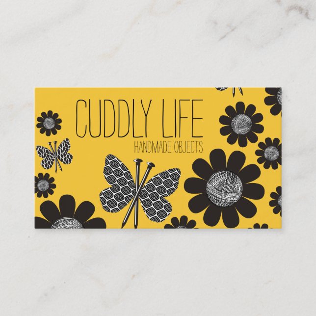 Tarjeta De Visita Flowe de encargo del hilado de las agujas que (Anverso)