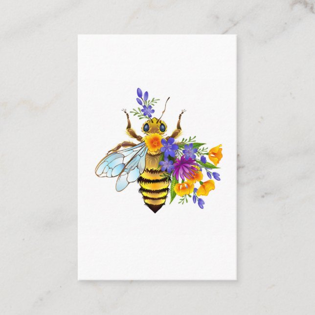 Tarjeta De Visita Flower bee with wild plants (Anverso)