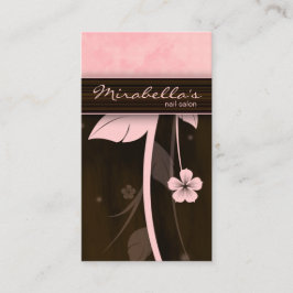 Tarjeta De Visita Flower Business Card Pink Chocolate Brown