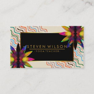 Tarjeta De Visita Flower Lotus Rainbow Decorated Yoga Holistic