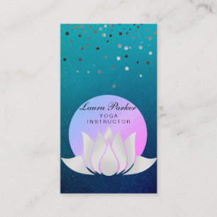 Tarjeta De Visita Flower Lotus Yoga Vintage Meditation Holistic