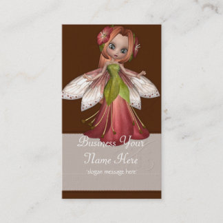 Tarjeta De Visita Flower Redhead Fairy Whimisme Fantasy